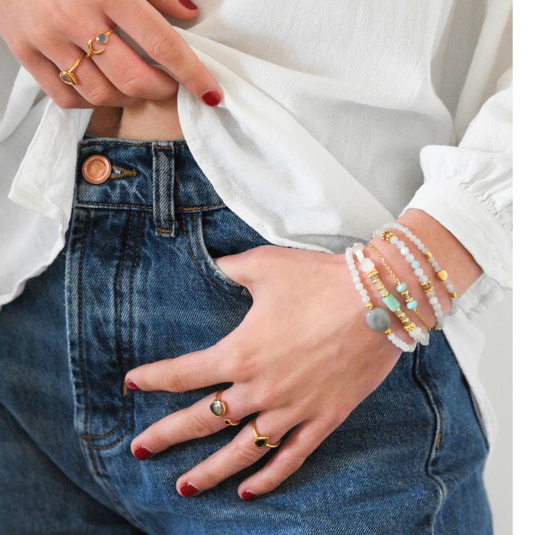 Bracelet ADHYA – Pierre de lune & Amazonite, douceur & harmonie