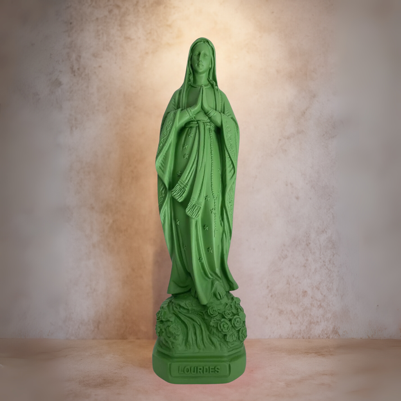 Statuette Vierge Marie verte | Espoir