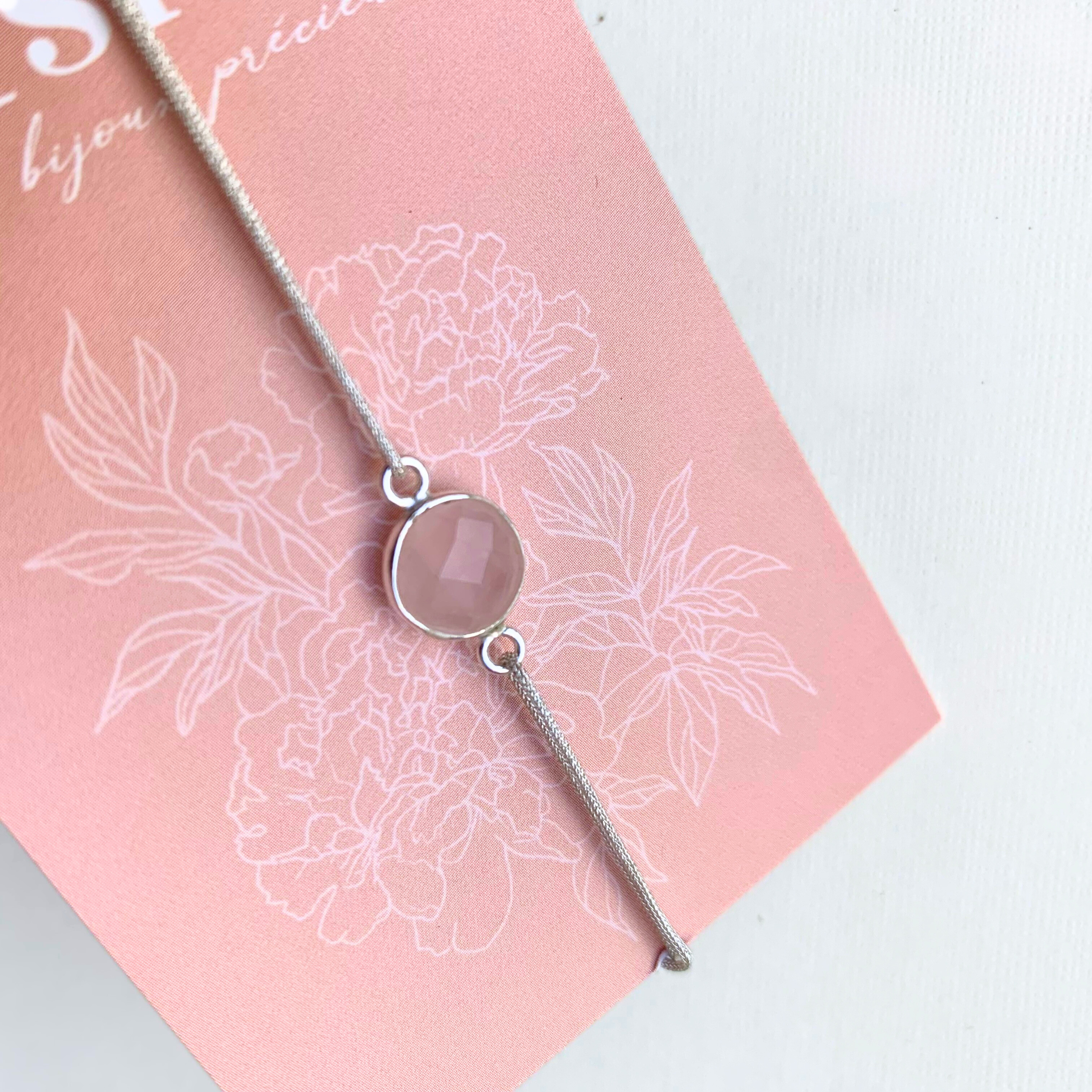 Bracelet talisman en pierre naturelle & argent massif