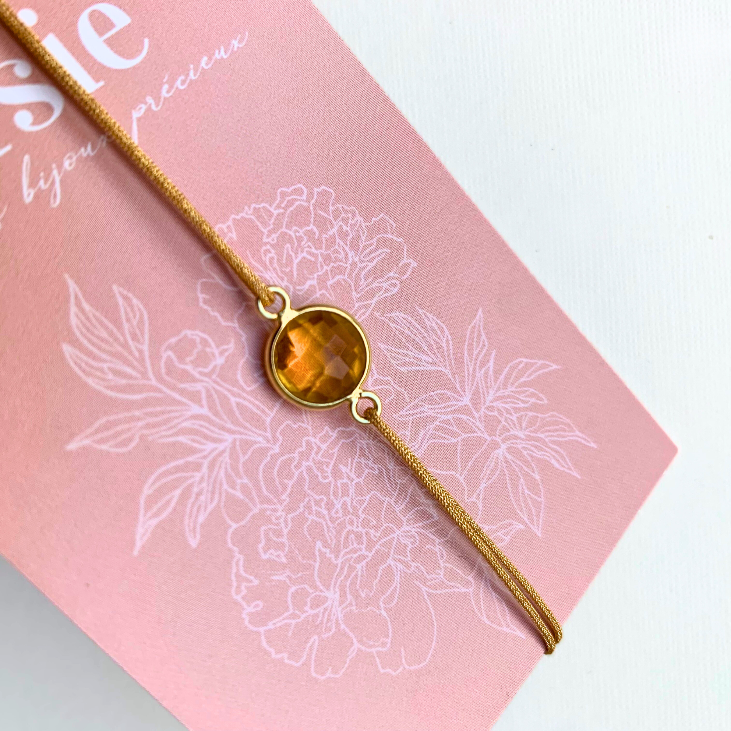 Bracelet TALISMAN en pierre naturelle & or fin 14K – Énergie et élégance