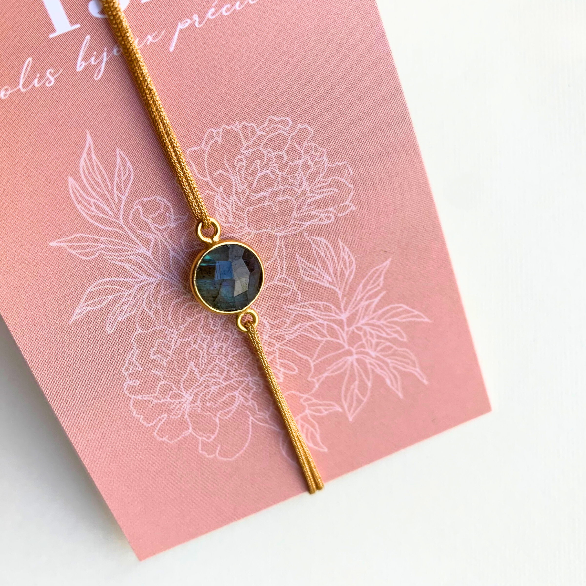 Bracelet TALISMAN en pierre naturelle & or fin 14K – Énergie et élégance
