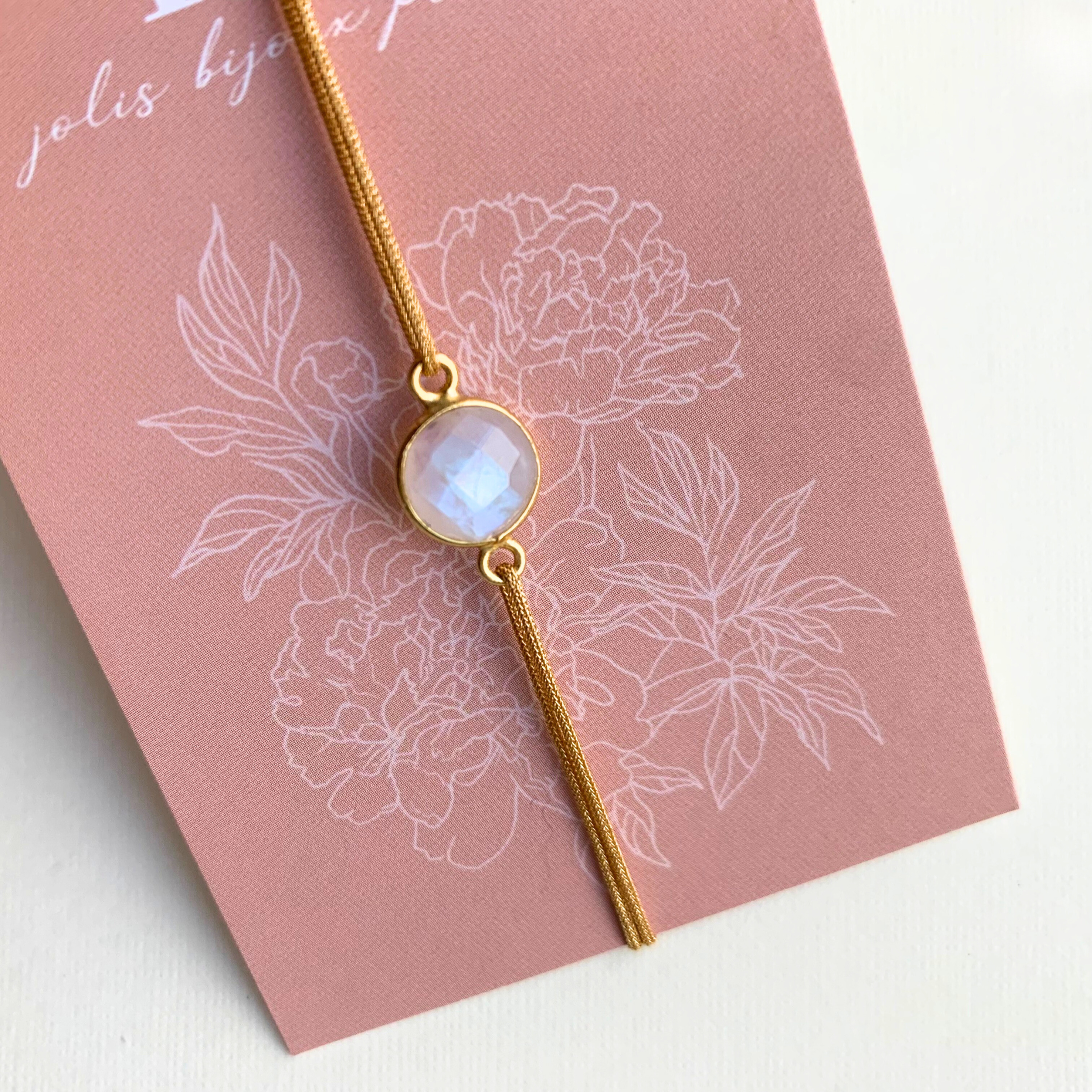 Bracelet TALISMAN en pierre naturelle & or fin 14K – Énergie et élégance