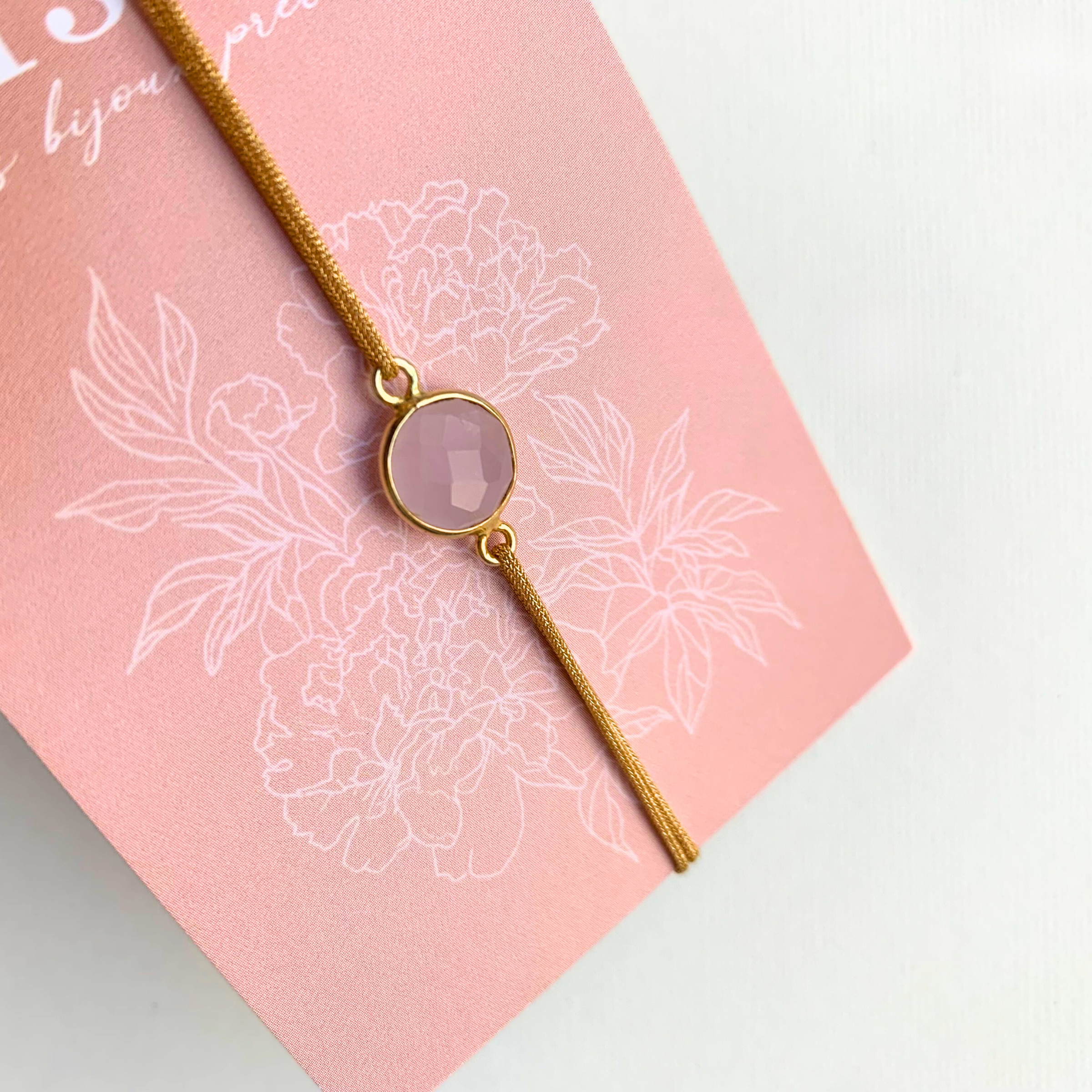 Bracelet TALISMAN en pierre naturelle & or fin 14K – Énergie et élégance