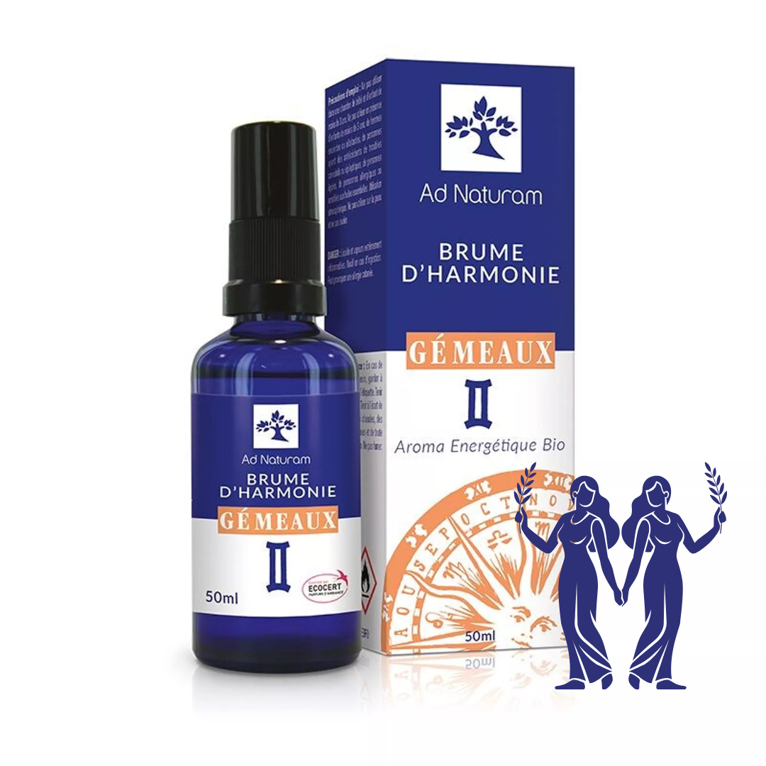 Brume d'harmonie GÉMEAUX – Huiles essentielles bio, confiance & relations