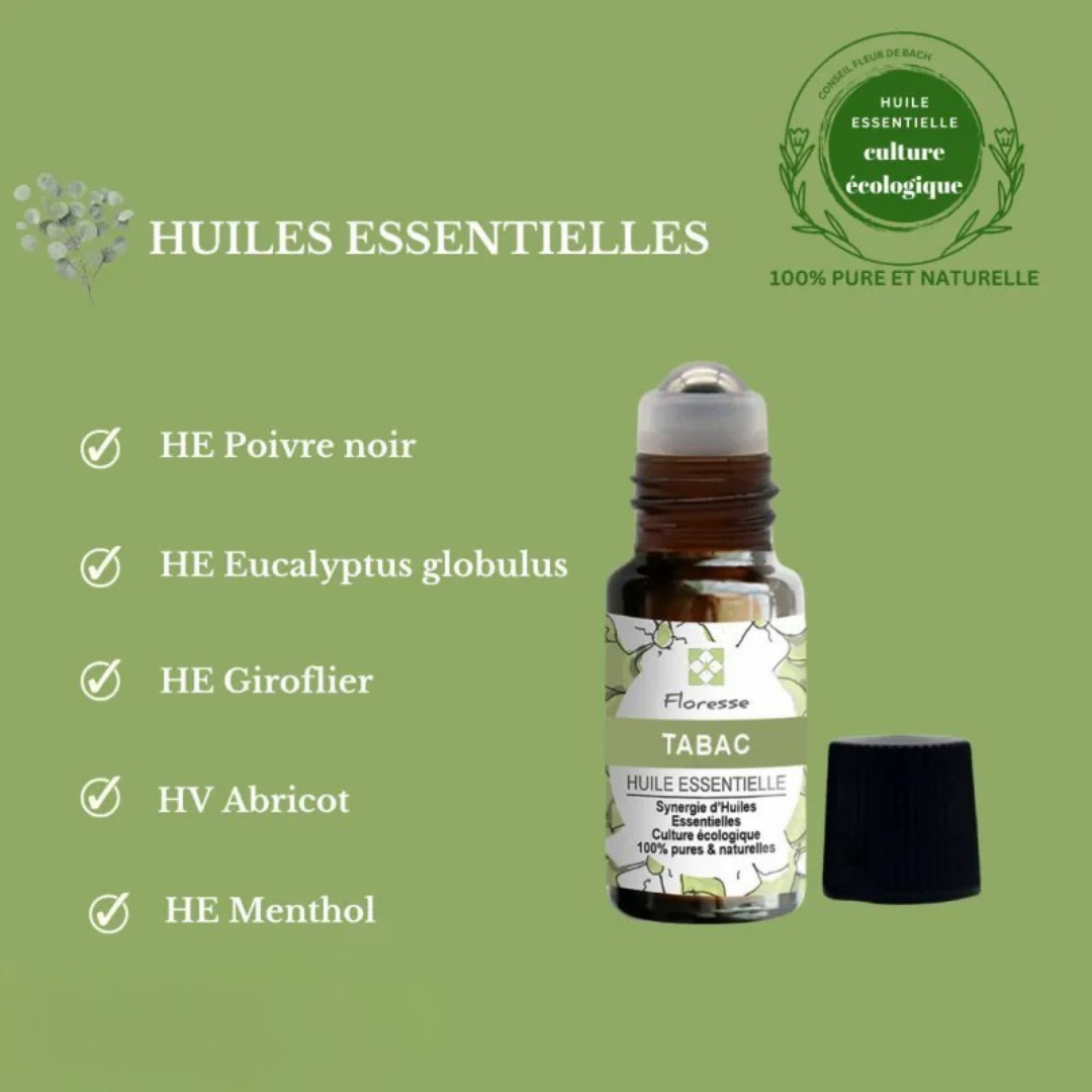 Roll-on DÉPENDANCE TABAC - Mélange d'huiles essentielles