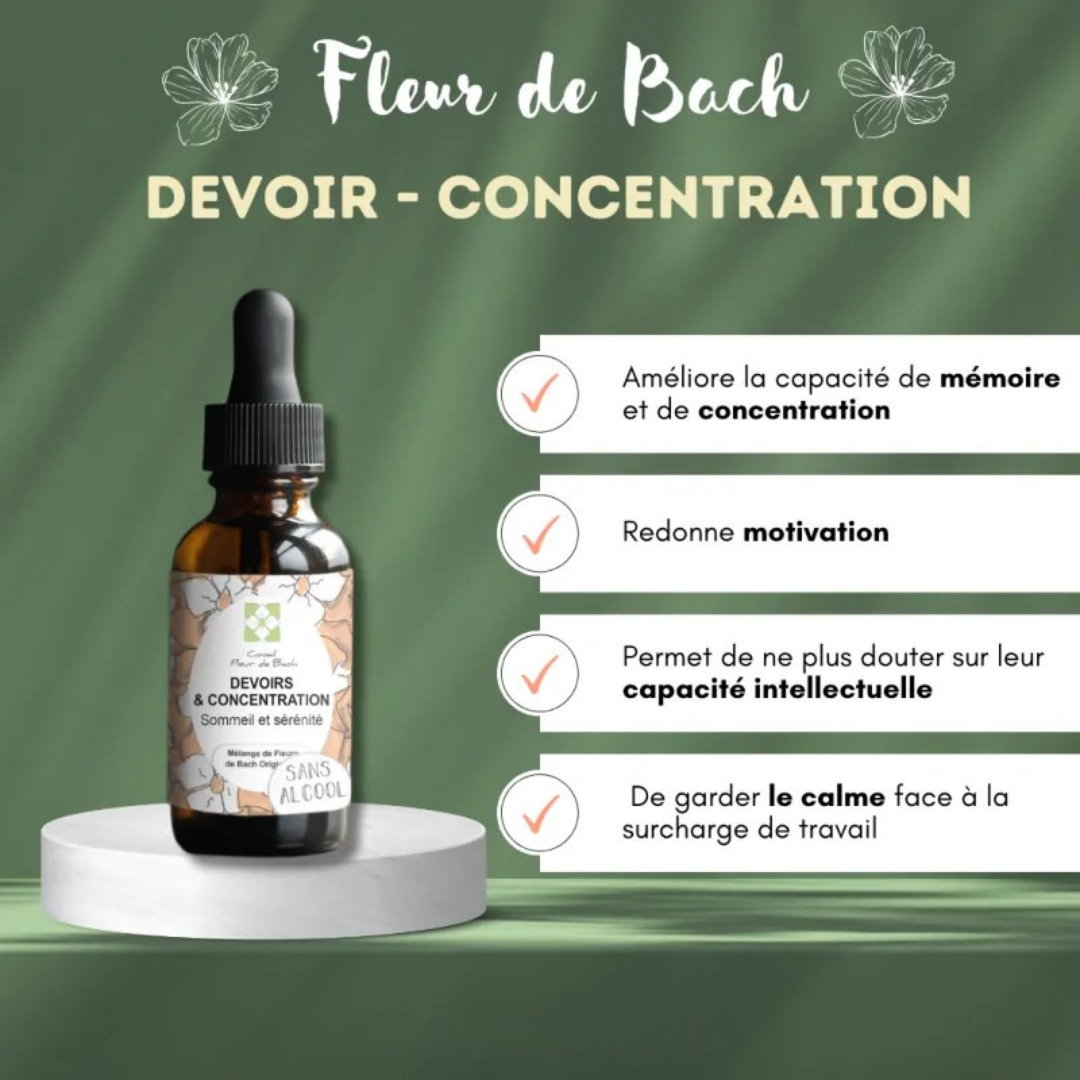 Fleurs de Bach ENFANTS & DEVOIRS 📚 Se concentrer sereinement
