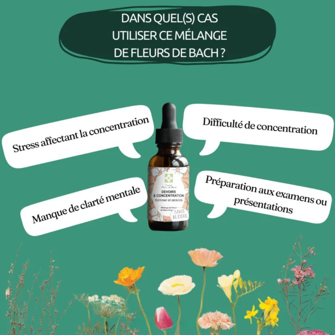 Fleurs de Bach ENFANTS & DEVOIRS 📚 Se concentrer sereinement