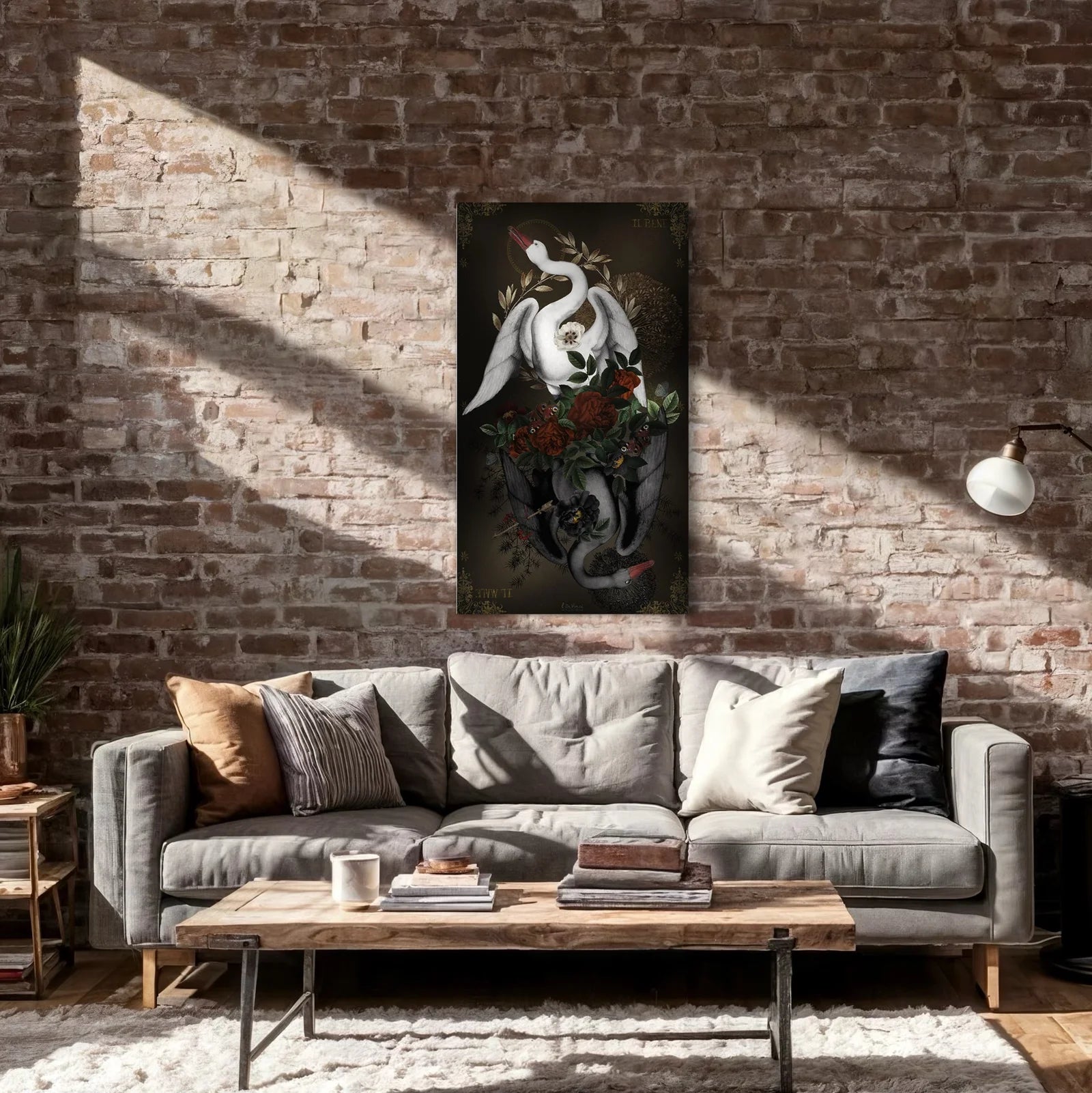 Tenture murale en velours Voglio Bene | Il Bene, Il Male (2 tailles)