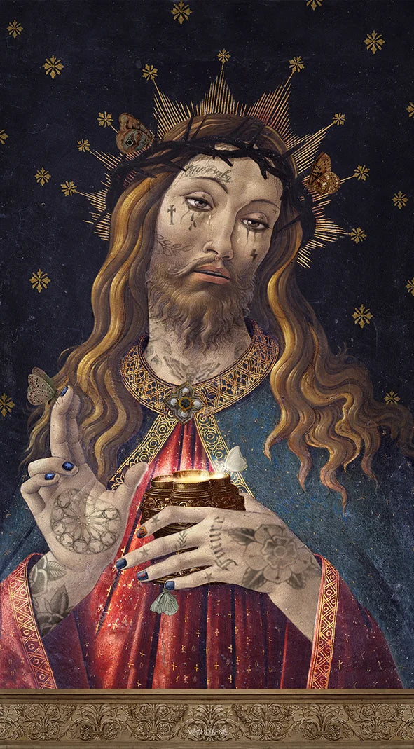 Tenture murale en velours Voglio Bene | Jésus (2 tailles)