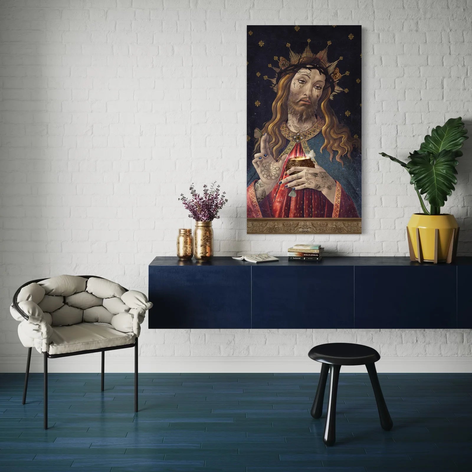 Tenture murale en velours Voglio Bene | Jésus (2 tailles)