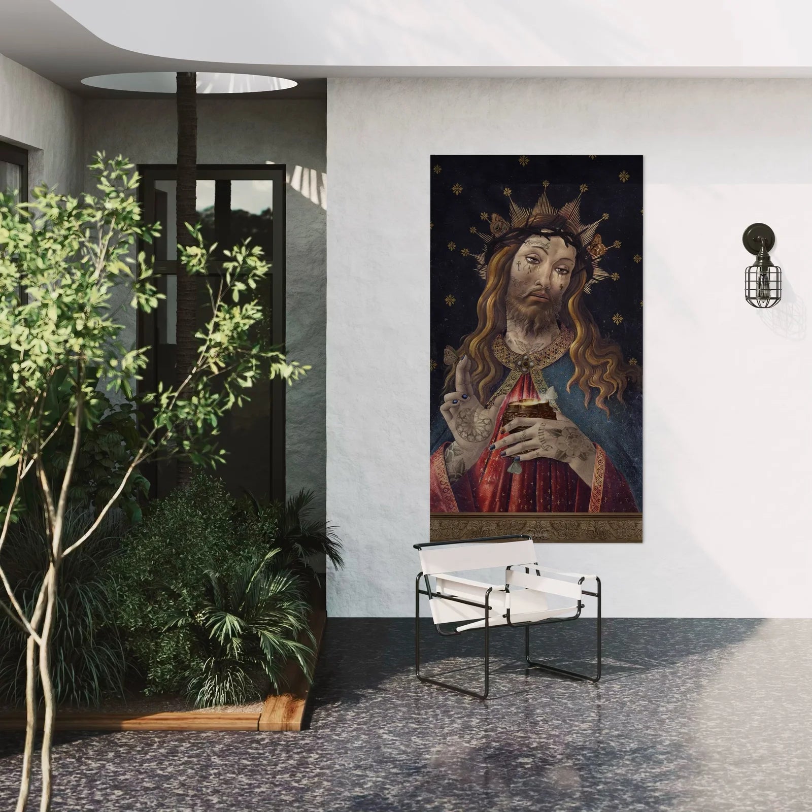 Tenture murale en velours Voglio Bene | Jésus (2 tailles)