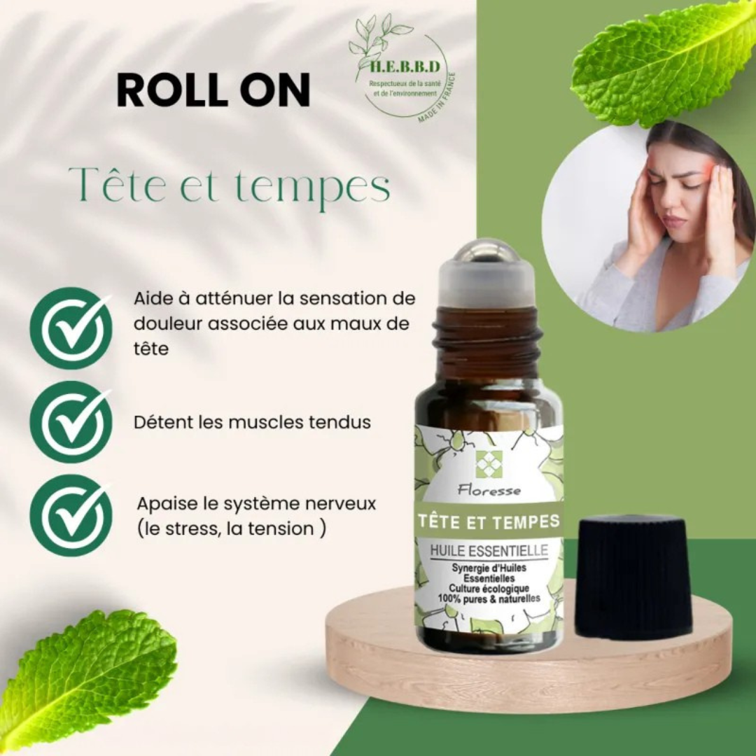 Roll-on SOS MAUX DE TÊTE – Mélange d'huiles essentielles