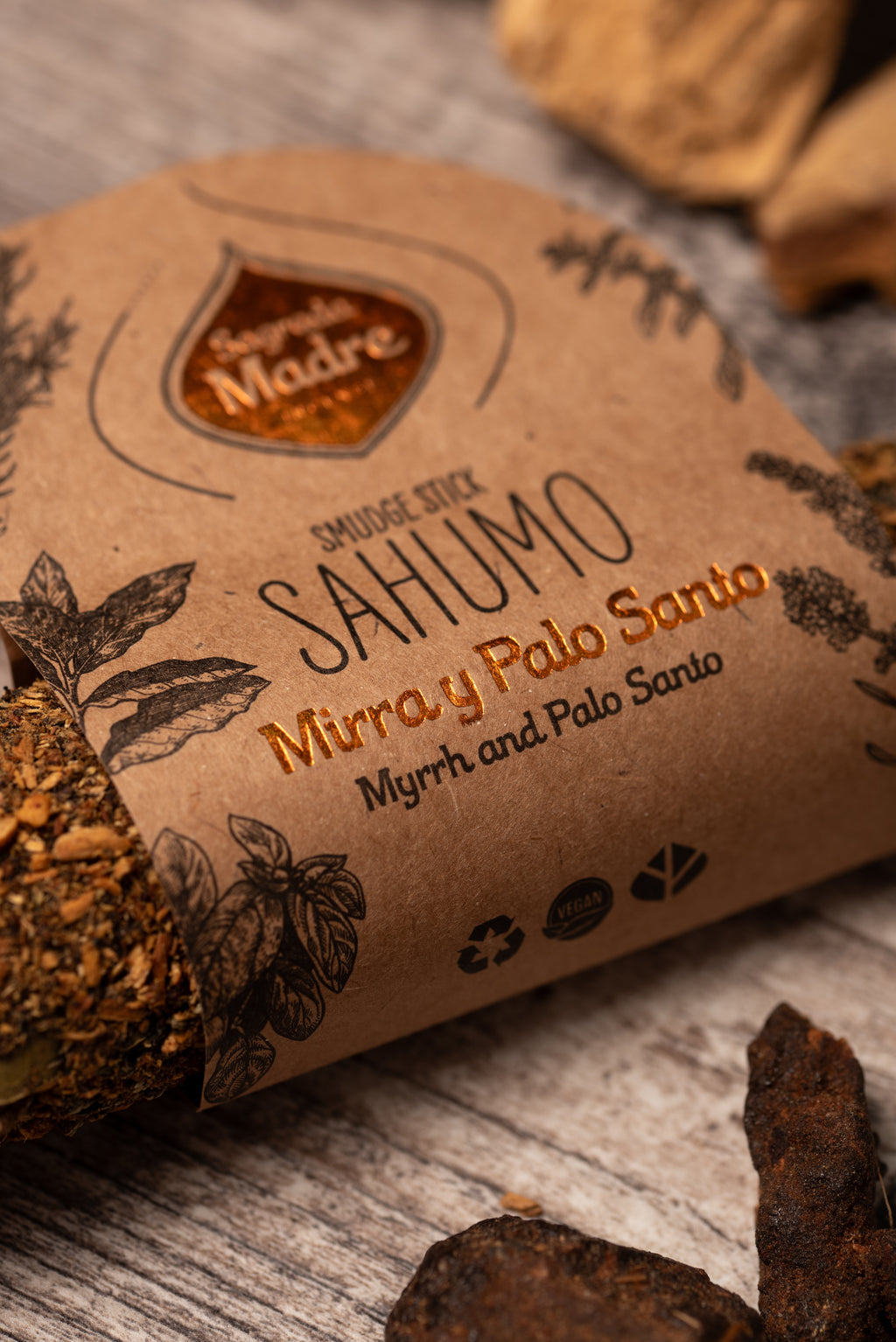 Grand bâton de fumigation (Sahumo) Myrrhe & Palo Santo | Purification, protection & harmonie