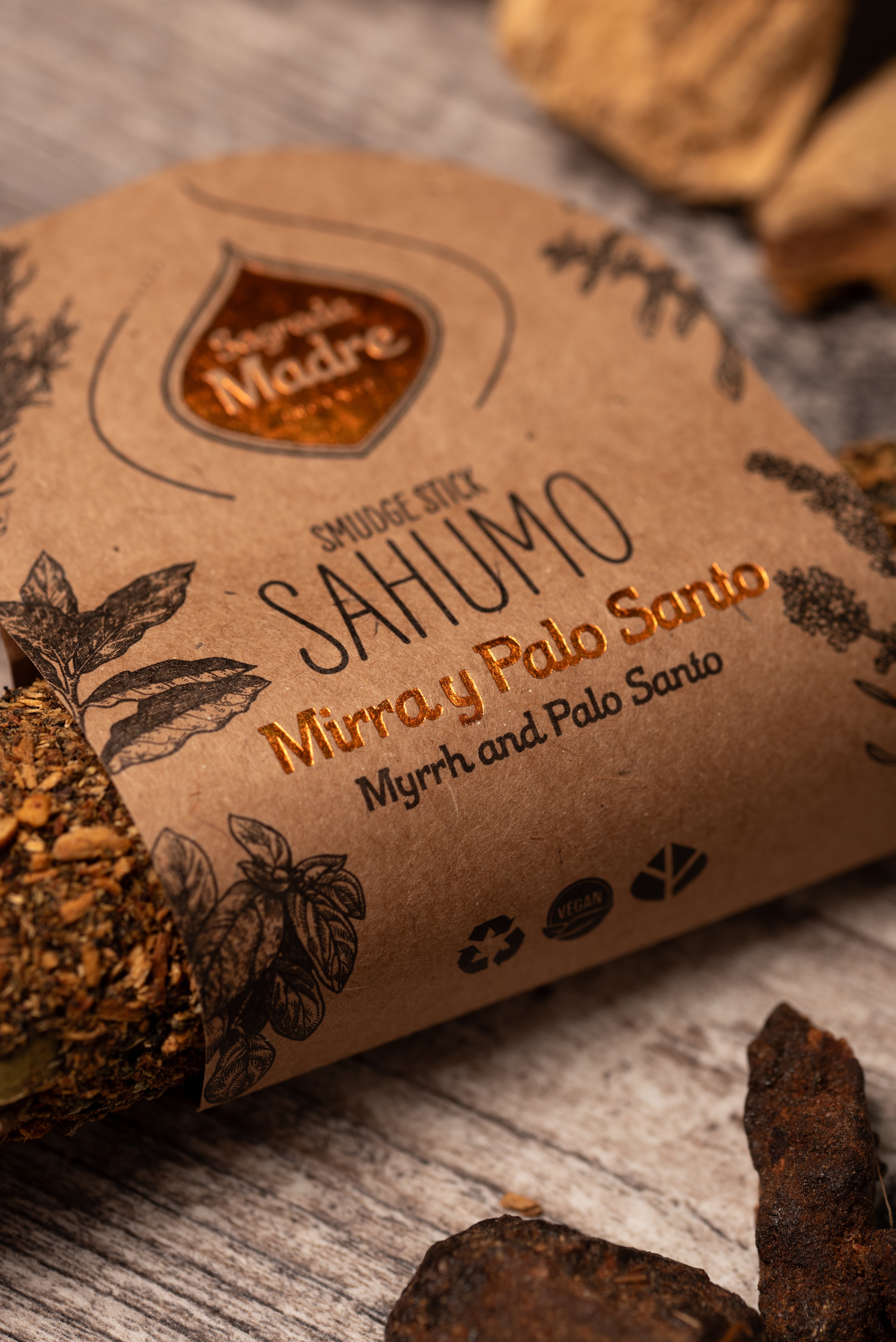 Grand bâton de fumigation (Sahumo) Myrrhe & Palo Santo | Purification, protection & harmonie