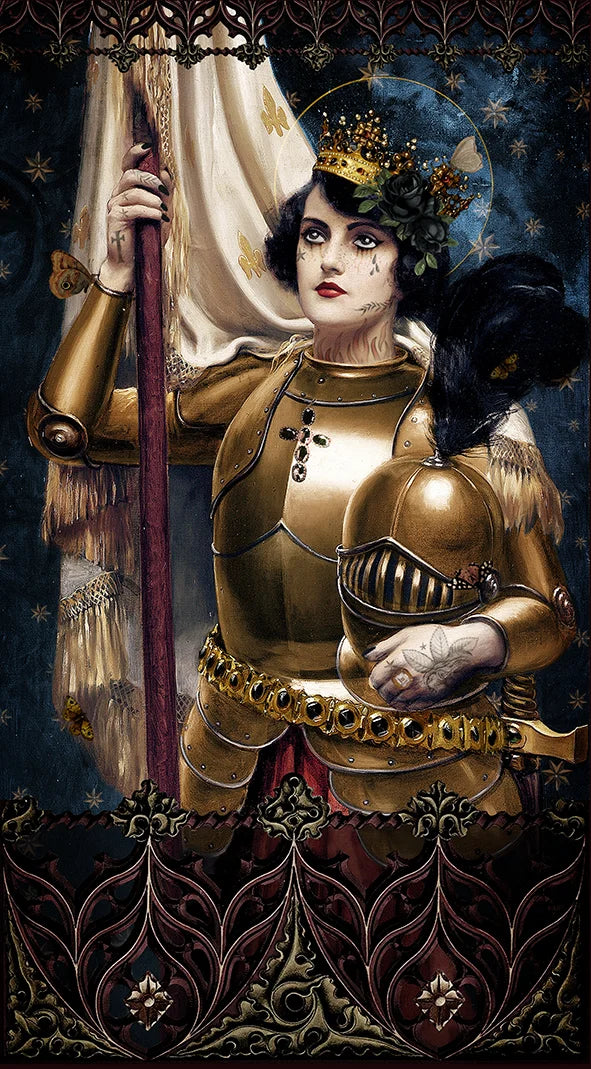 Tenture murale en velours Voglio Bene | Sainte-Jeanne (70 x 137 cm)