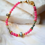 Bracelet SUKOON – Rhodonite, Agate indienne & Labradorite, équilibre & protection