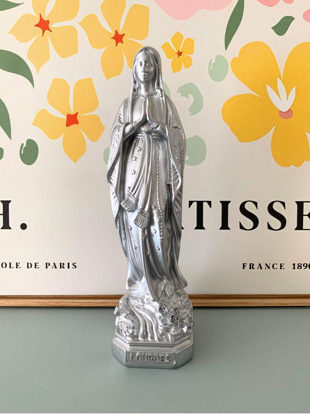 Statuette Vierge Marie argentée | Sérénité