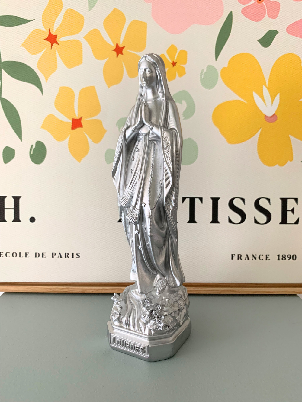 Statuette Vierge Marie argentée | Sérénité