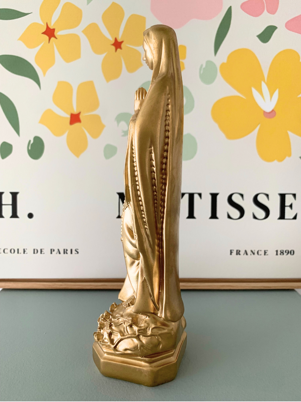 Statuette Vierge Marie dorée| Bonté