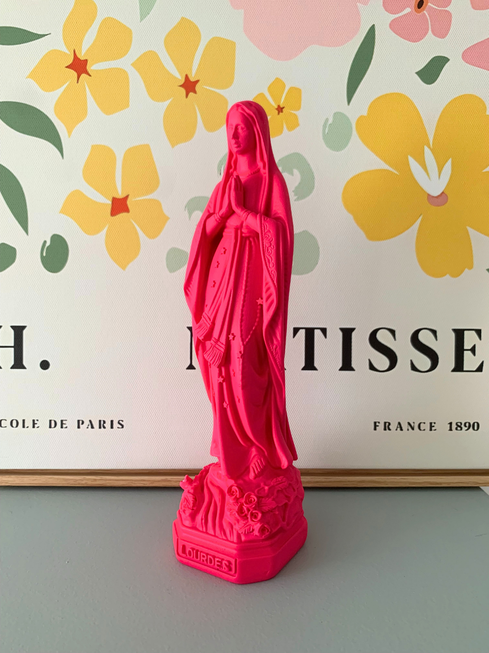 Statuette Vierge Marie fuchsia | Joie
