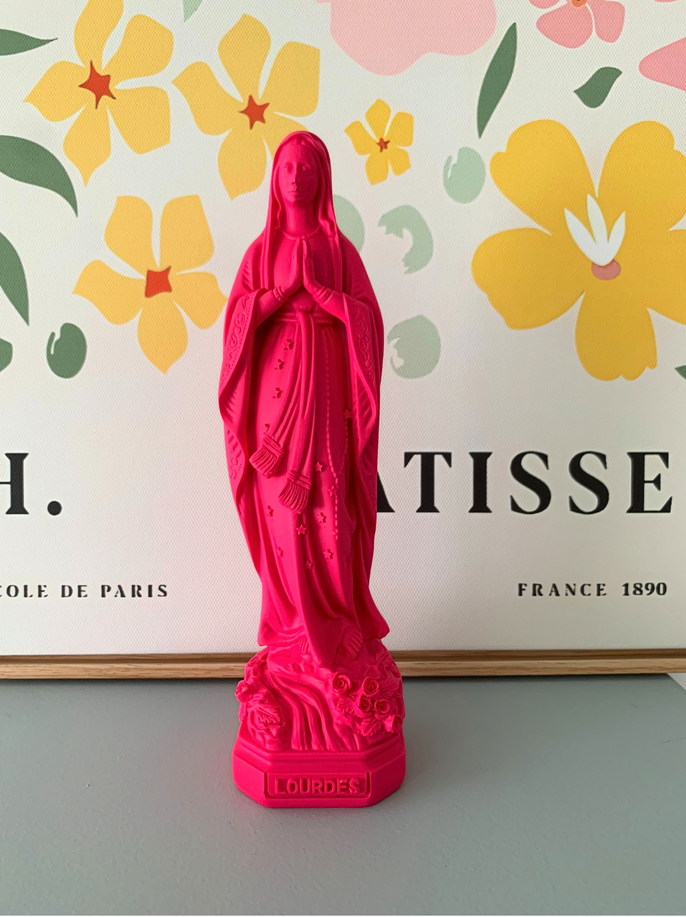 Statuette Vierge Marie fuchsia | Joie