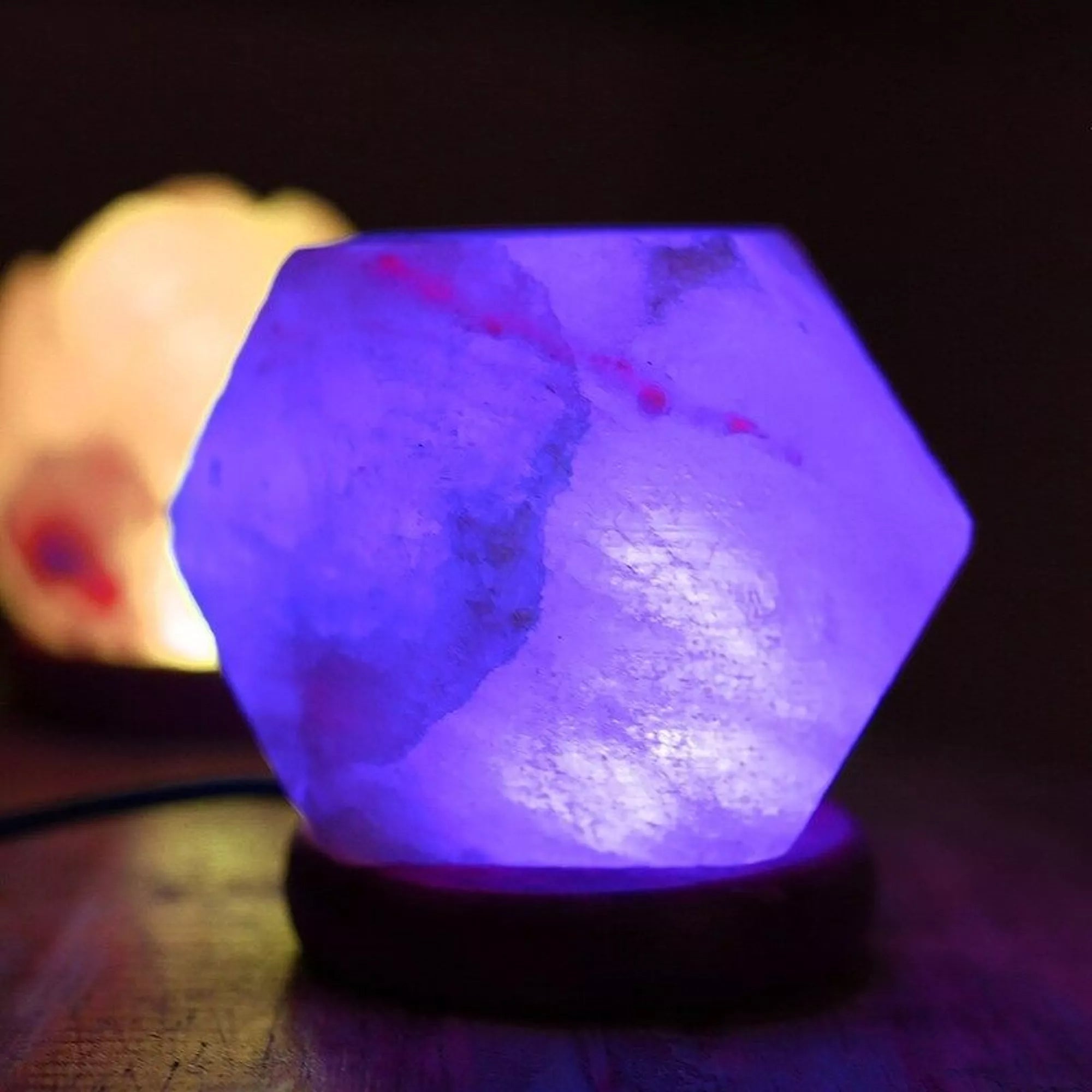Lampe de sel de l’Himalaya – DIAMANT lumineux multicolore