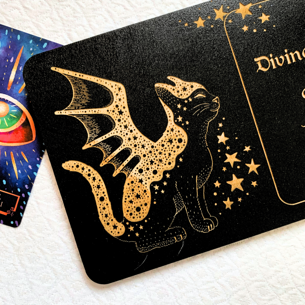 Plateau de tirage Oracle & Tarot Chat Mystique – 1 carte