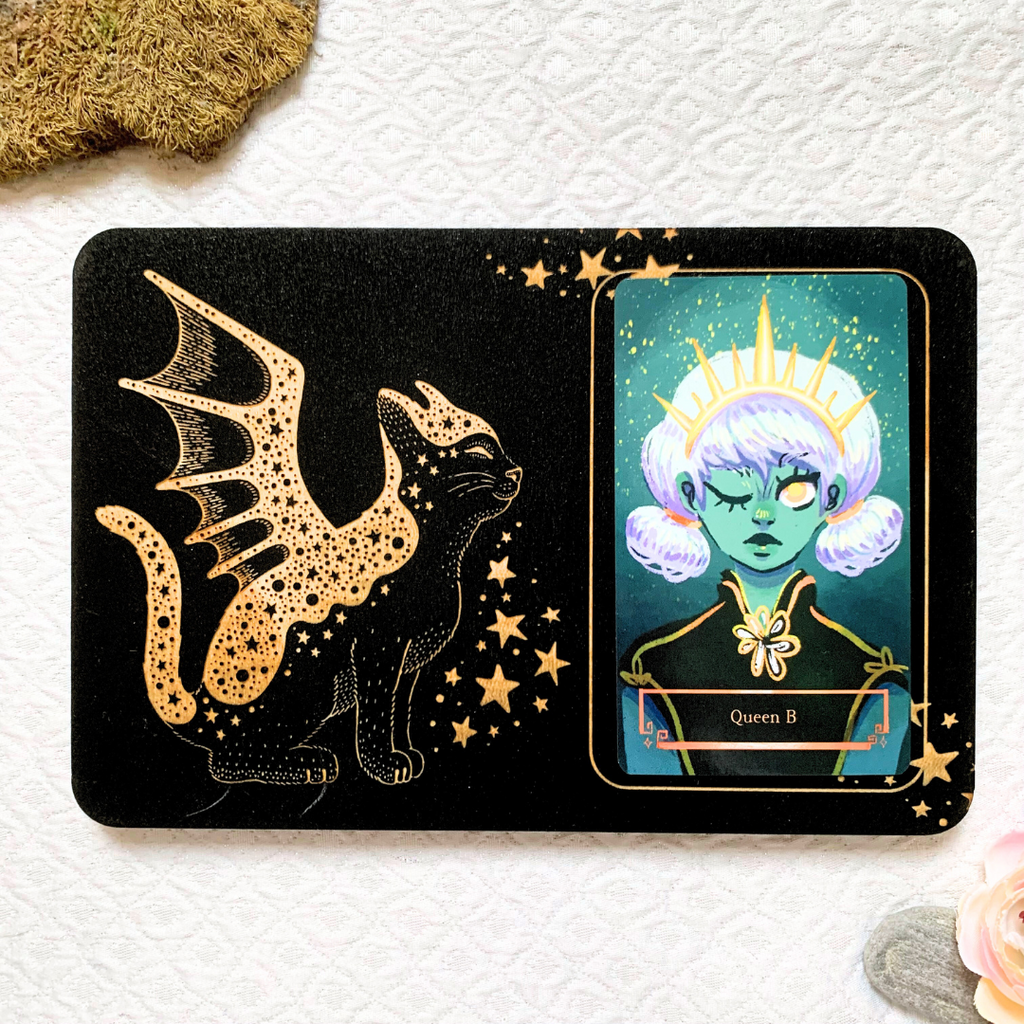 Plateau de tirage Oracle & Tarot Chat Mystique – 1 carte