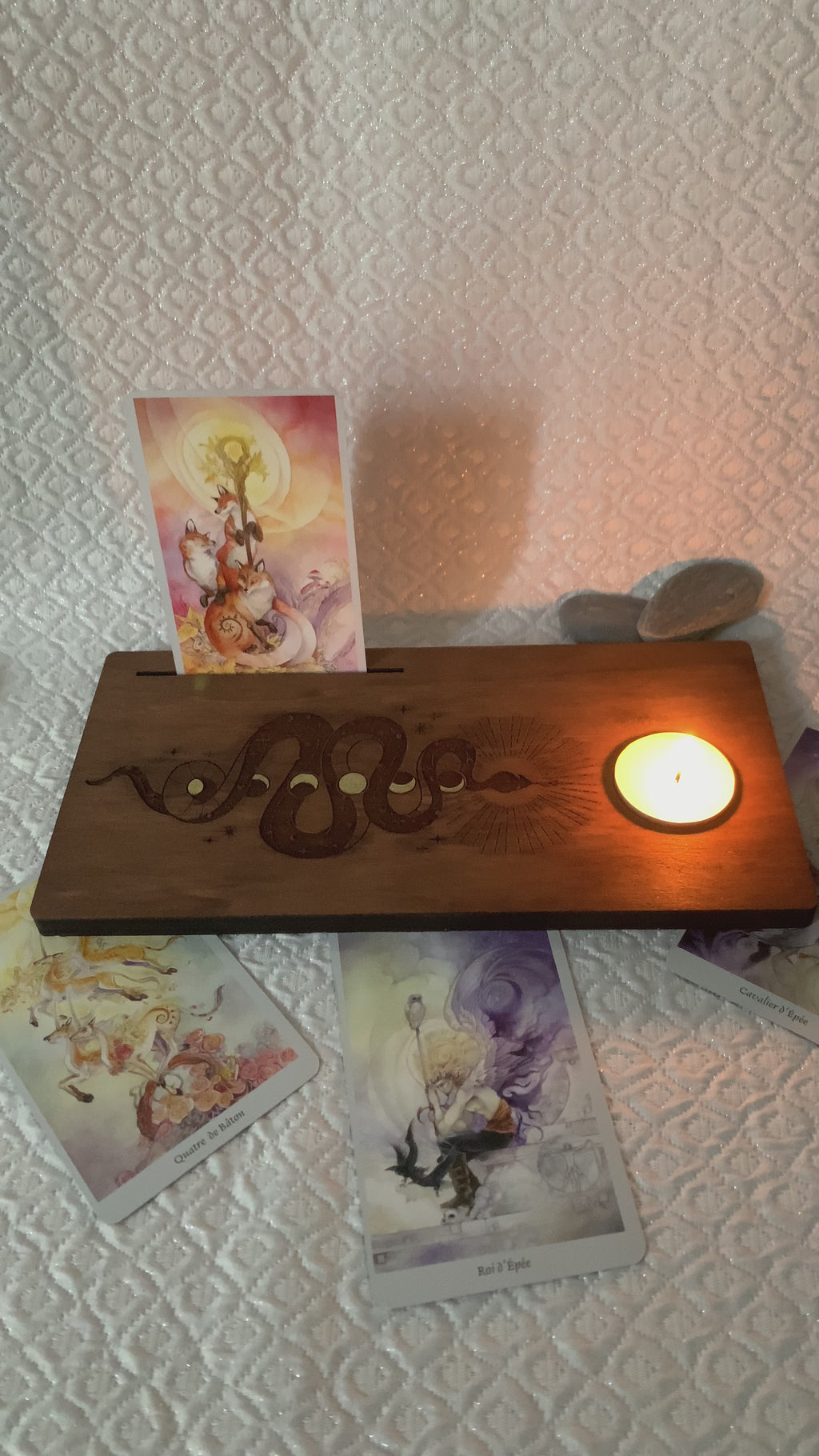 Plateau de tirage Oracle & Tarot  Alchimie – 1 carte