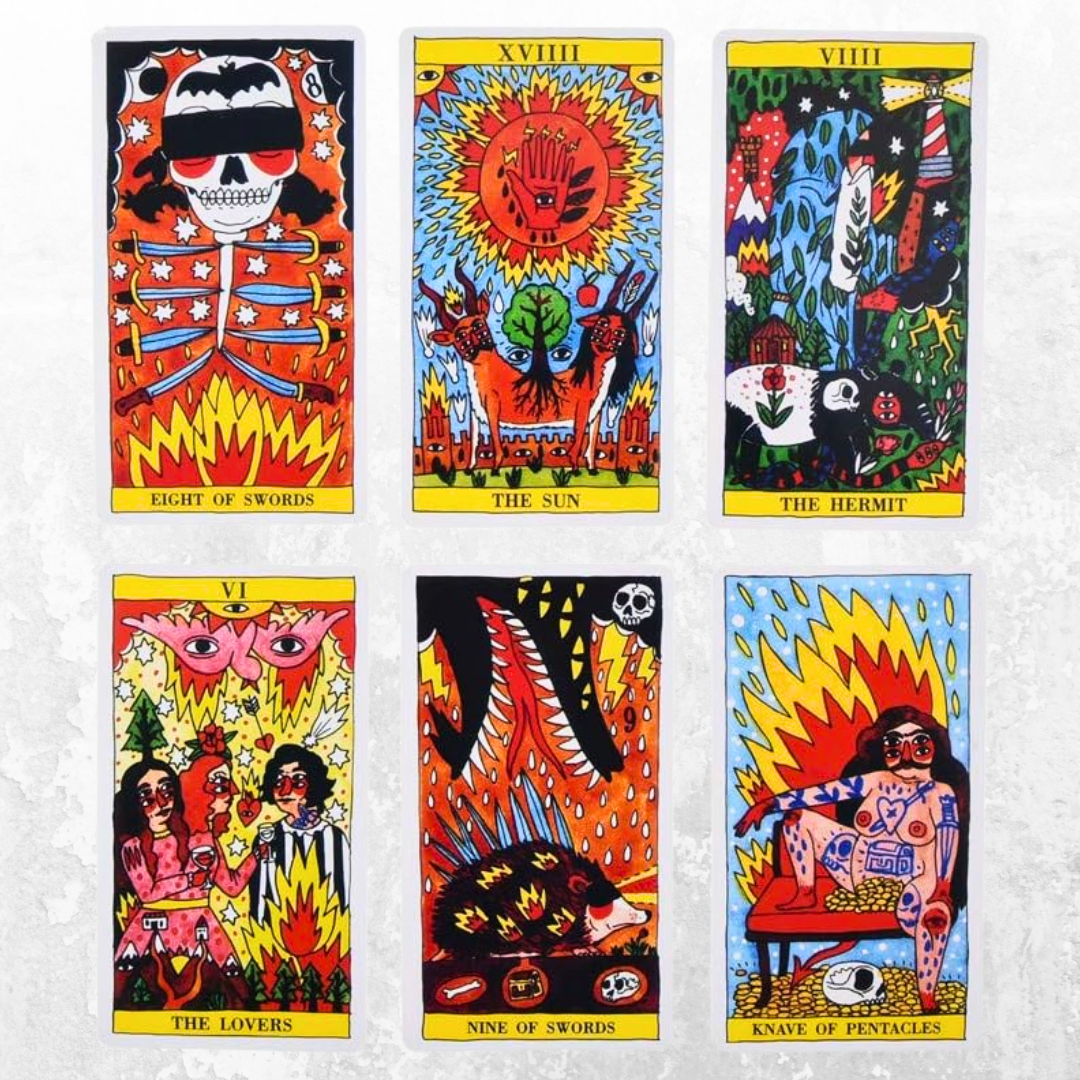 TAROT DEL FUEGO – Ricardo Cavolo, 78 cartes flamboyantes & atypiques
