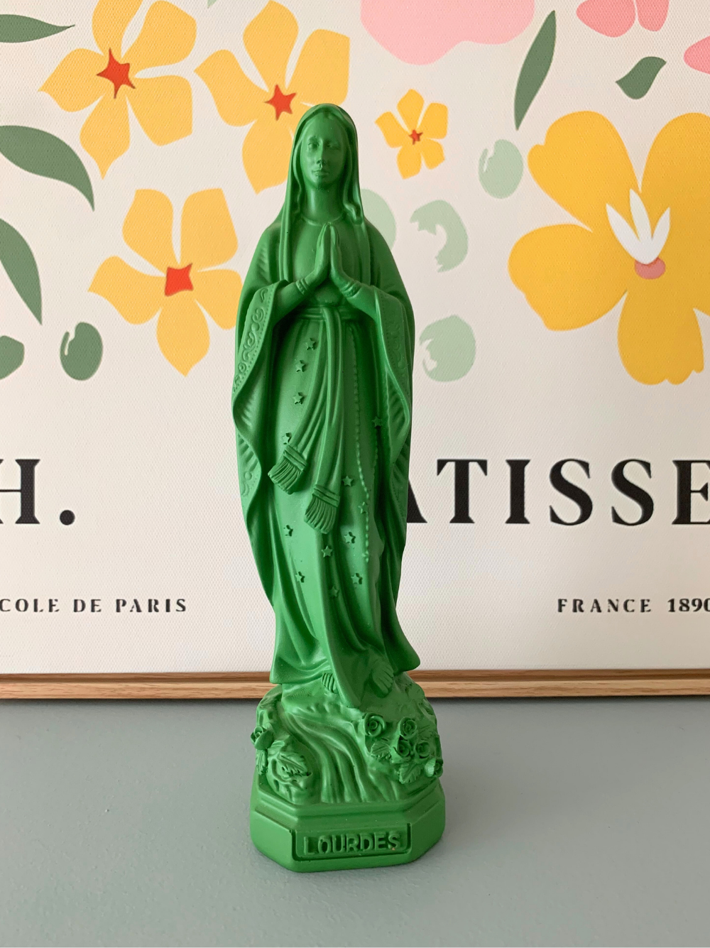 Statuette Vierge Marie verte | Espoir