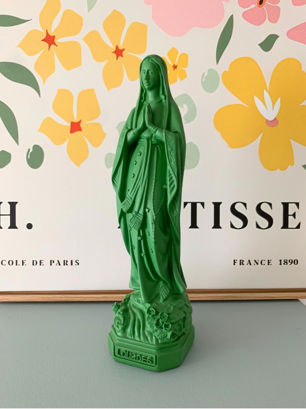 Statuette Vierge Marie verte | Espoir