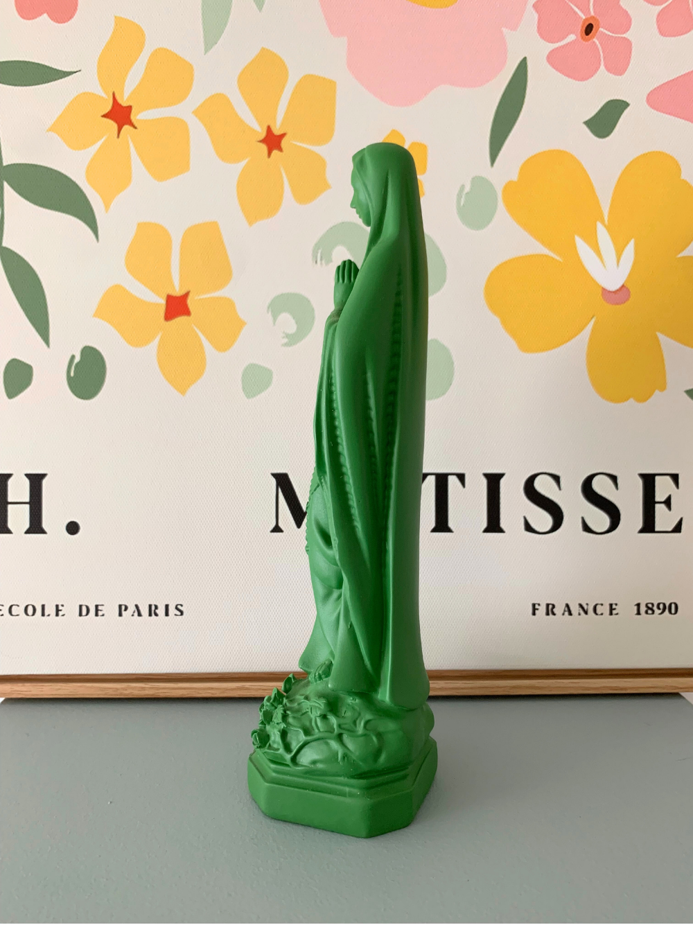 Statuette Vierge Marie verte | Espoir